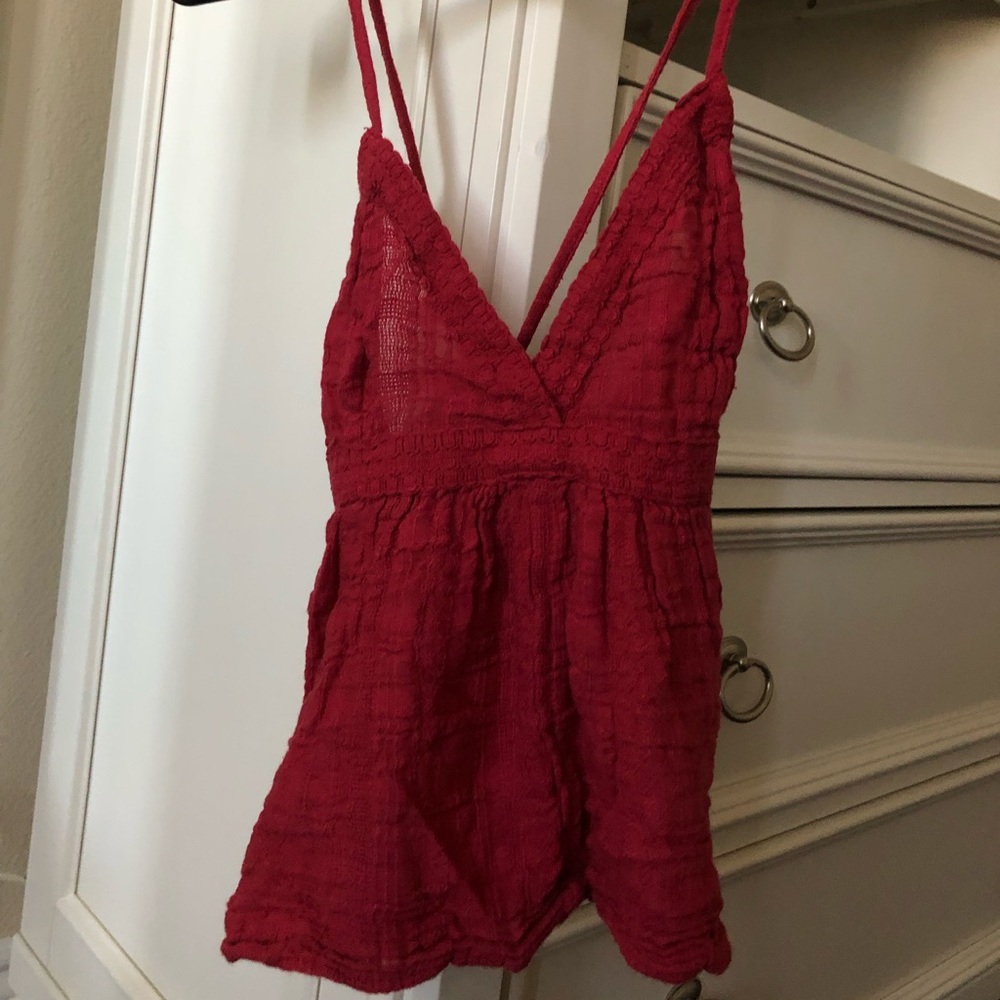 Red babydoll top